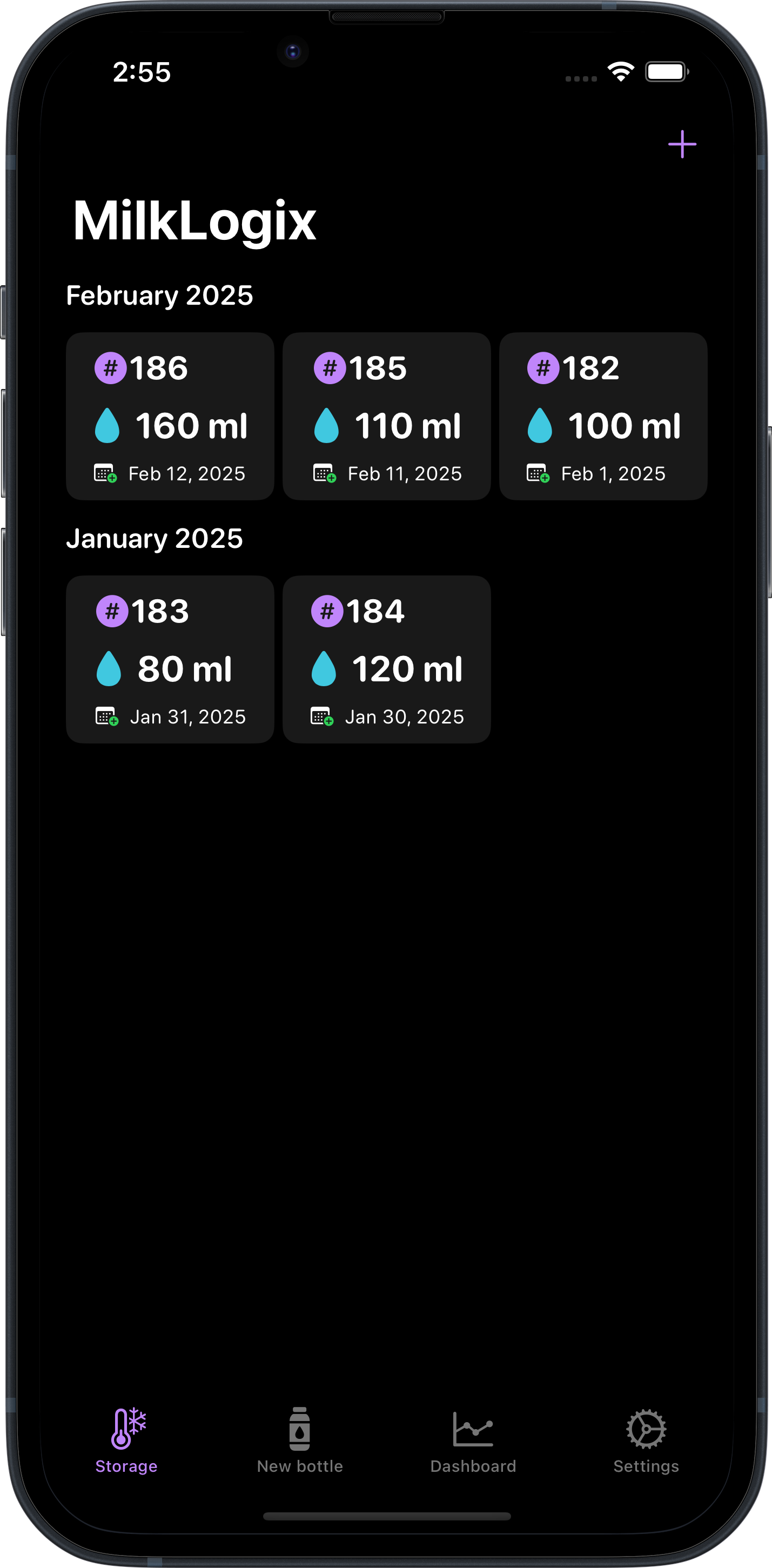 MilkLogix app screenshot